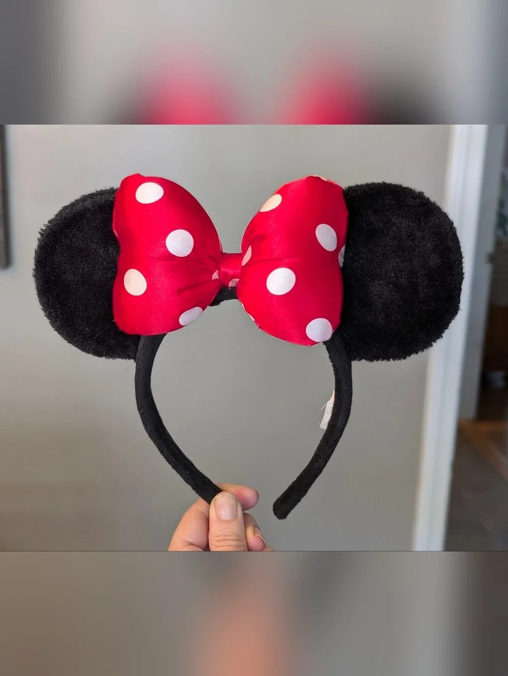 Disney Parks Minnie Mouse Red and White Polka Dot Plush Ears